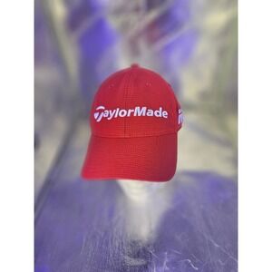 TaylorMade Golf Hat Red M3 TP5 Performance Mesh Adjustable Strapback Cap